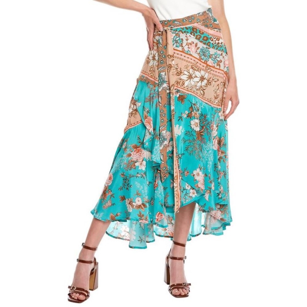Tolani Anthroplogie boho midi skirt M
